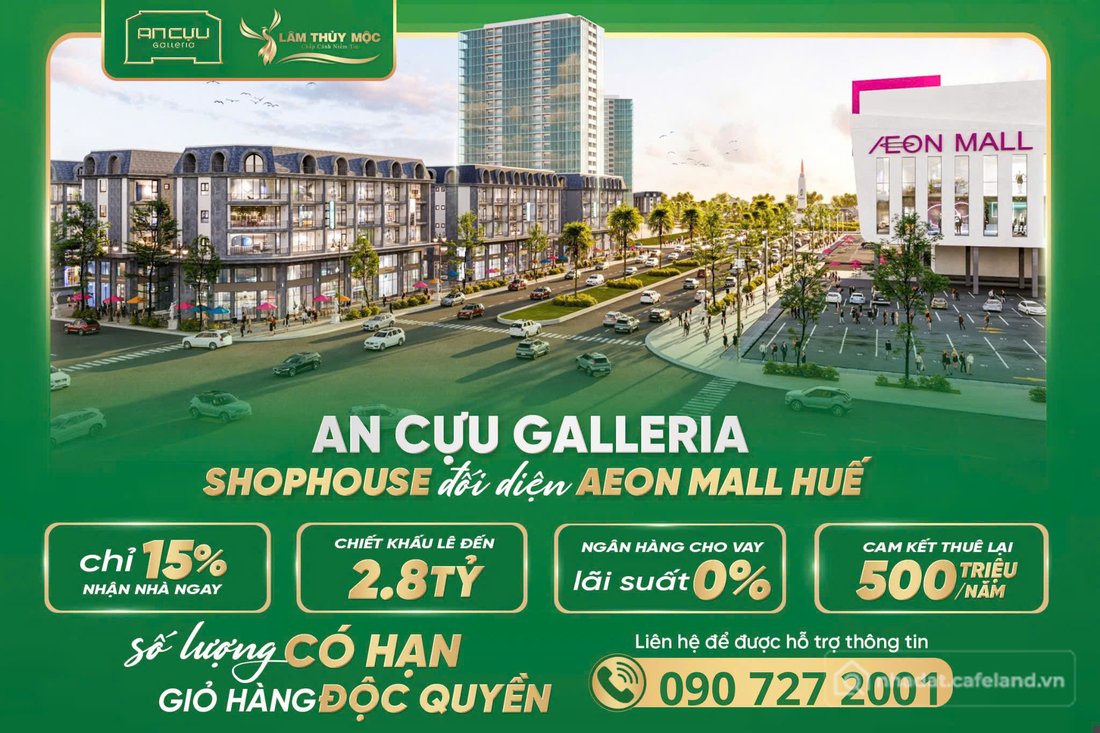 Bán nhà riêng: CHỈ 1.6 TỶ SỞ HỮU SHOPHOUSE ĐỐI DIỆN AEON MALL HUẾ