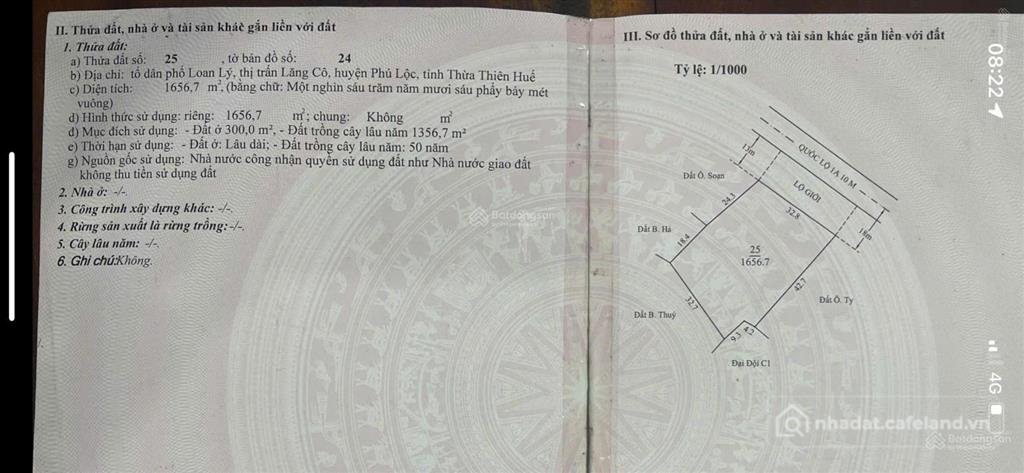 Bán nhà riêng: Bán đất vị trí vàng trung tâm thị trấn lăng cô, phú lộc, thừa thi