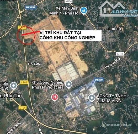 Bán đất thổ cư: CHÍNH CHỦ BÁN Ô ĐẤT NGAY CỔNG 3 KHU CÔNG NGHIỆP PHÚ HÀ PHÚ THỌ c