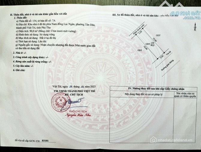 Bán đất thổ cư: Gđ cần bán ô đất khu đô thị Nam Đồng Lạc Ngàn Bavella, phường Vi