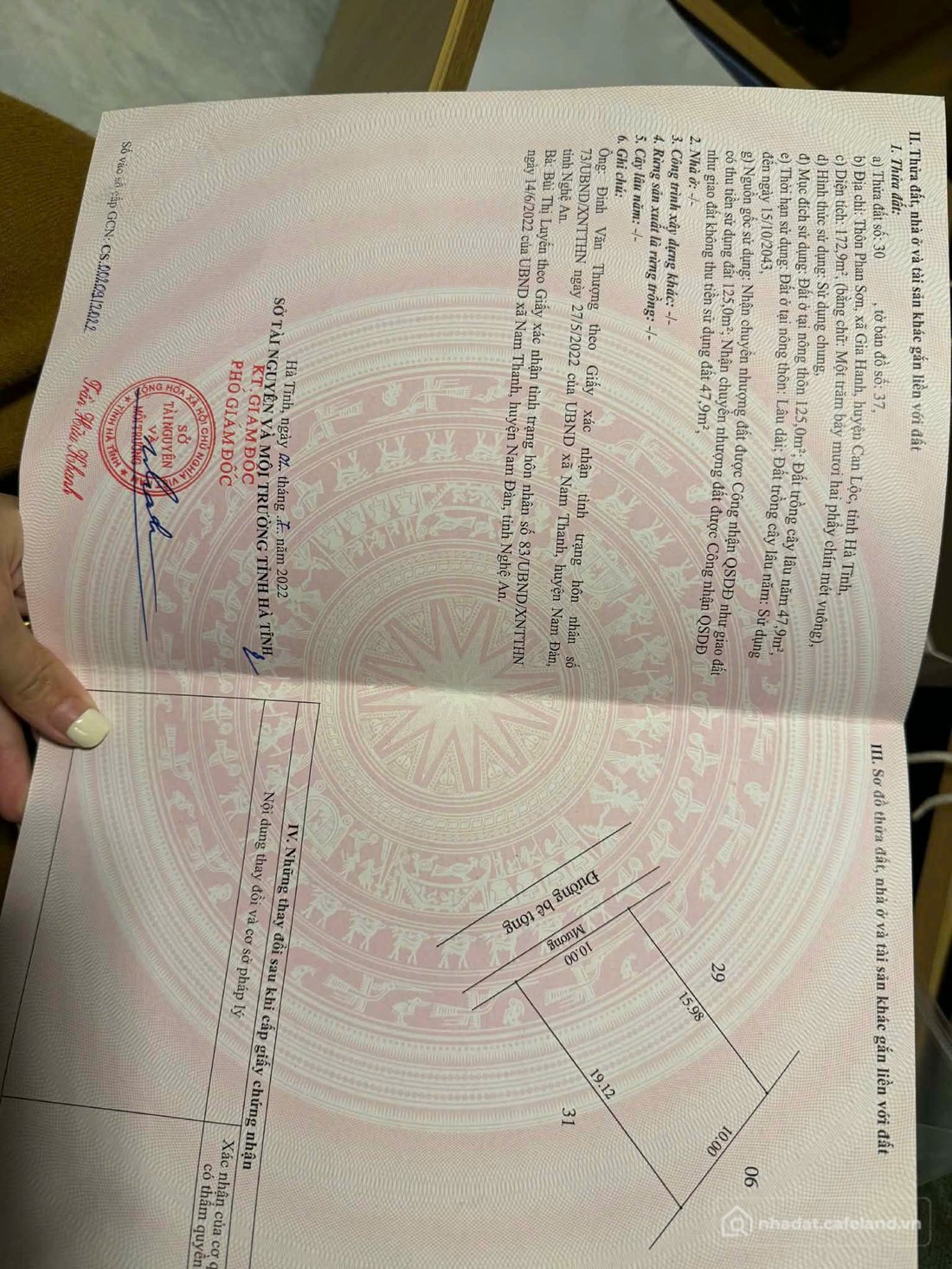 Bán đất thổ cư: HOT HOT - CẦN BÁN LÔ ĐẤT TẠI Thôn phan sơn, Gia Hanh, Can Lộc, H