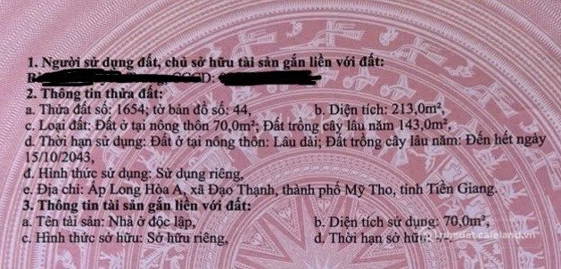 Bán nhà riêng: BÁN NHÀ MỚI ẤP LONG HOÀ A, PHƯỜNG ĐẠO THẠNH, TP. MỸ THO (ĐỒNG THÁ
