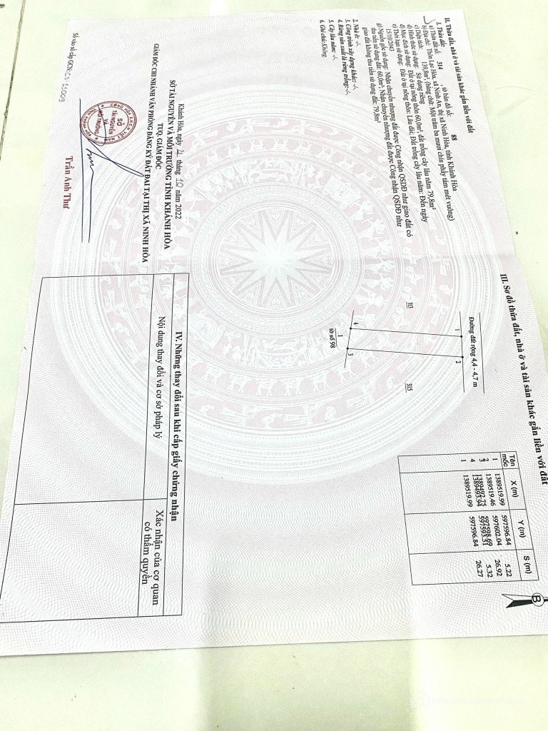 Bán đất thổ cư: 0938113403 Đất thổ cư Lạc Hòa, Ninh An qh sạch tới 2040, nằm tro