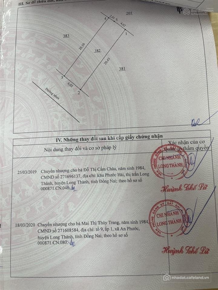 Bán đất thổ cư: Đất tại đường 1/đt 769, xã lộc an, long thành. 2,2 tỷ hạ giá còn