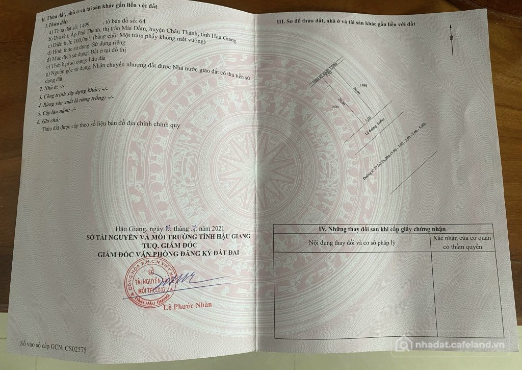 Bán đất thổ cư: Nền vạn phát sông hậu