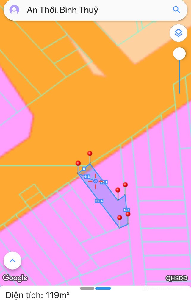 Bán kho, nhà xưởng: Bán đất kho 120m2 đất ở. Đường Nguyễn Thông, Phường An Thới,