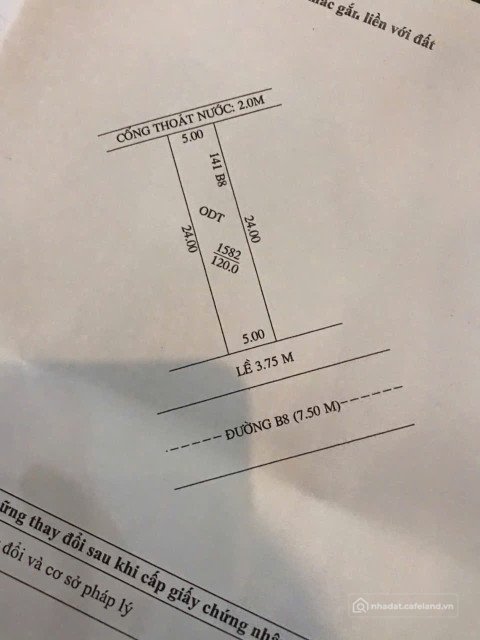 Bán đất thổ cư: BÁN NỀN ( 5m x dài 24m ) ĐƯỜNG B8 KDC HƯNG PHÚ 1 - CÁI RĂNG - CẦ