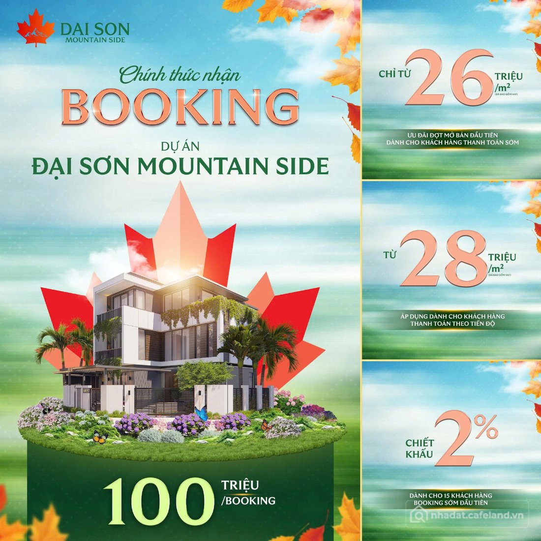 Bán đất thổ cư: CHÍNH THỨC NHẬN BOOKING – DỰ ÁN ĐẠI SƠN MOUNTAIN SIDE