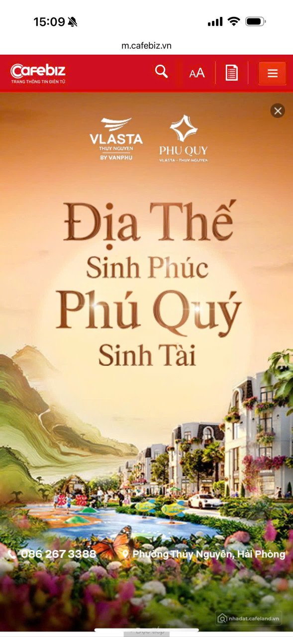 Bán đất thổ cư: DỰ ÁN VLASTA THUỶ NGUYÊN - HẢI PHÒNG - ĐỊA THẾ SINH PHÚC - PHÚ Q