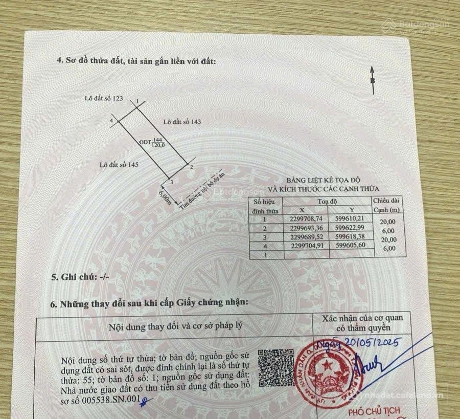 Bán đất thổ cư: Bán gấp đất gần dự án vinhomes golden city, 3,95 tỷ, 120 m2, hải