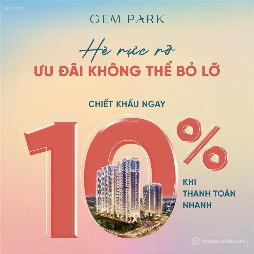 Bán căn hộ chung cư: Chỉ từ 300 triệu sở hữu căn hộ cao cấp gem park hải phòng v