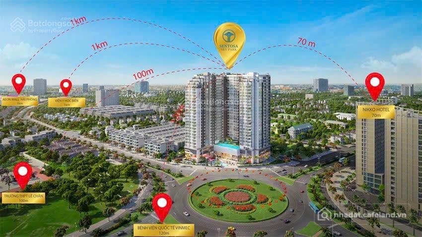 Bán căn hộ chung cư: Bán căn hộ 2pn, 2wc, 68m2 tại sentosa sky park hải phòng, 3