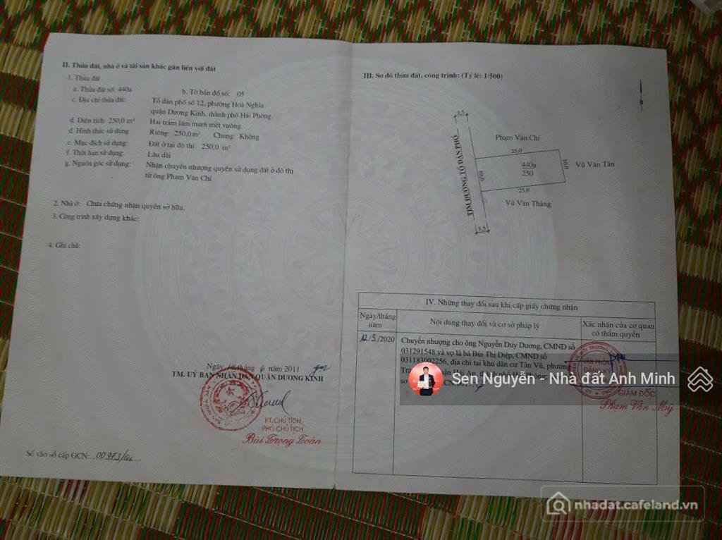 Bán đất thổ cư: đại hạ giá mặt đường an toàn, hòa nghĩa, dương kinh