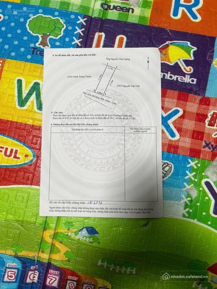 Bán đất thổ cư: Lô đất đẹp trường thành giá chỉ hơn 1 tỷ650 gần 90 m siêu đẹp gầ