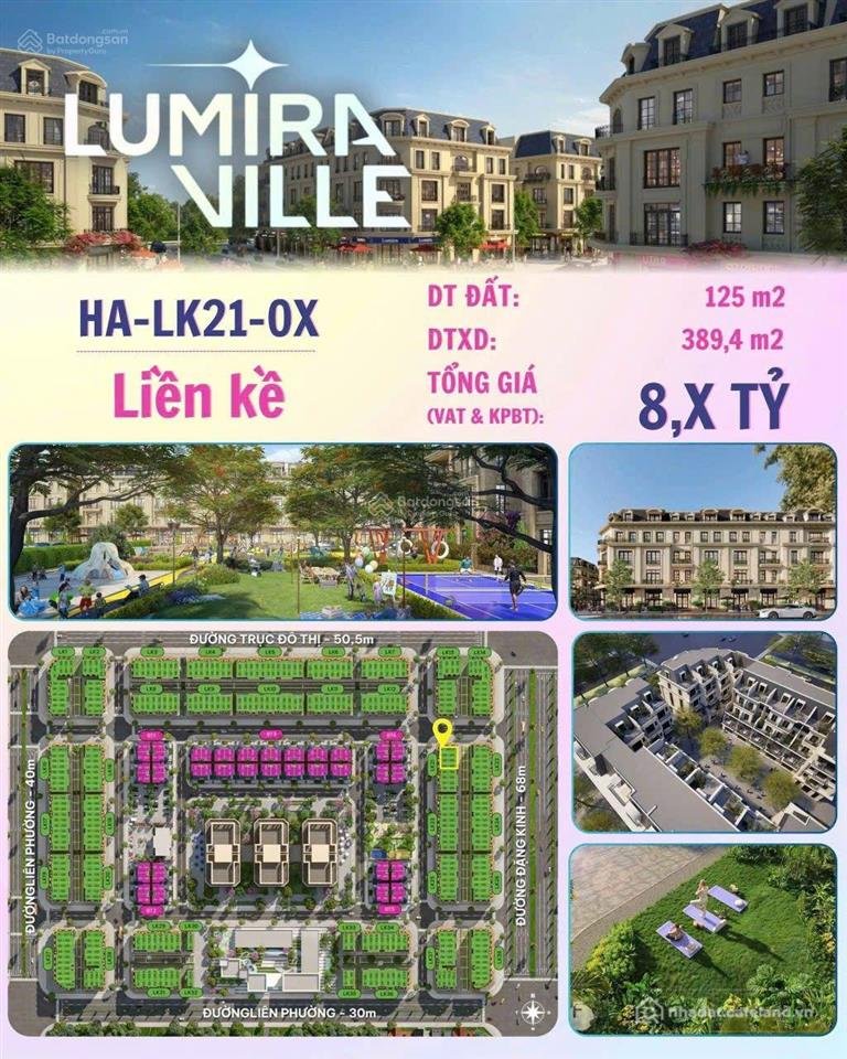 Bán nhà riêng: Liền kề 210x lumira ville chỉ 8.x tỷ