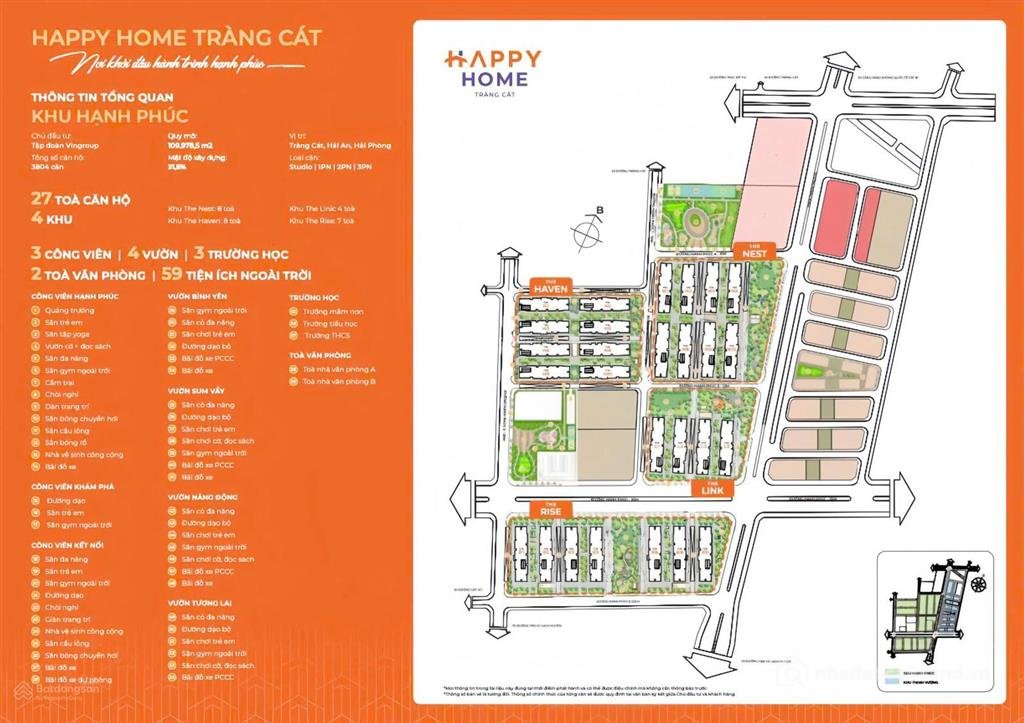 Bán căn hộ chung cư: Noxh với 59 tiện tích tại happy home tràng cát. 54m2 với 2 