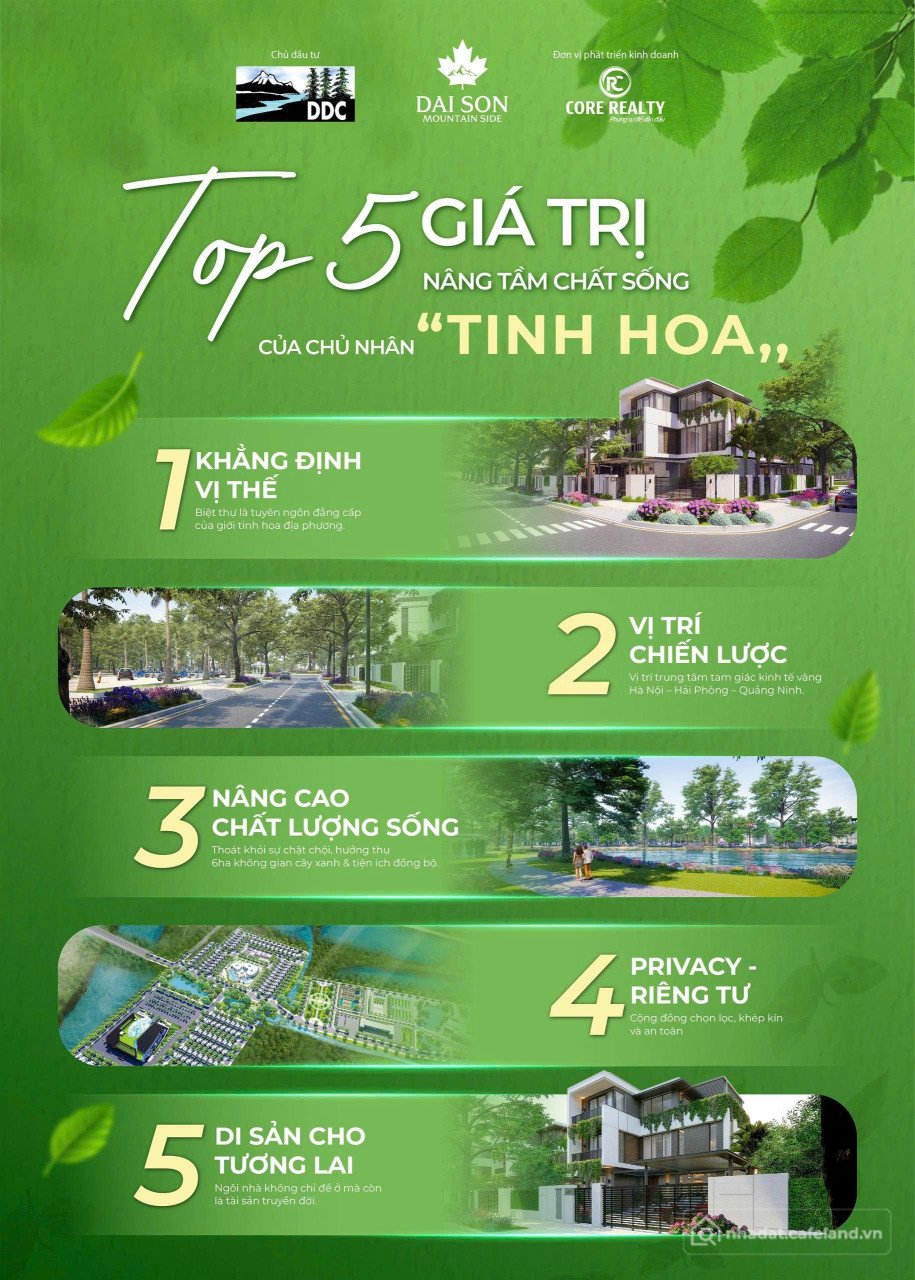 Bán đất thổ cư: CHÍNH THỨC RA MẮT – KHU ĐÔ THỊ ĐẠI SƠN MOUNTAIN SIDE   VIÊN NG