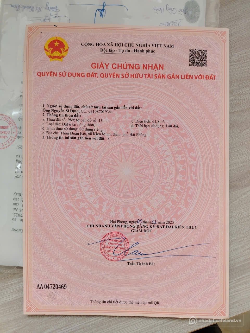 Bán đất thổ cư: Chính chủ đăng bán lô góc gần ga Nam Hải Phòng