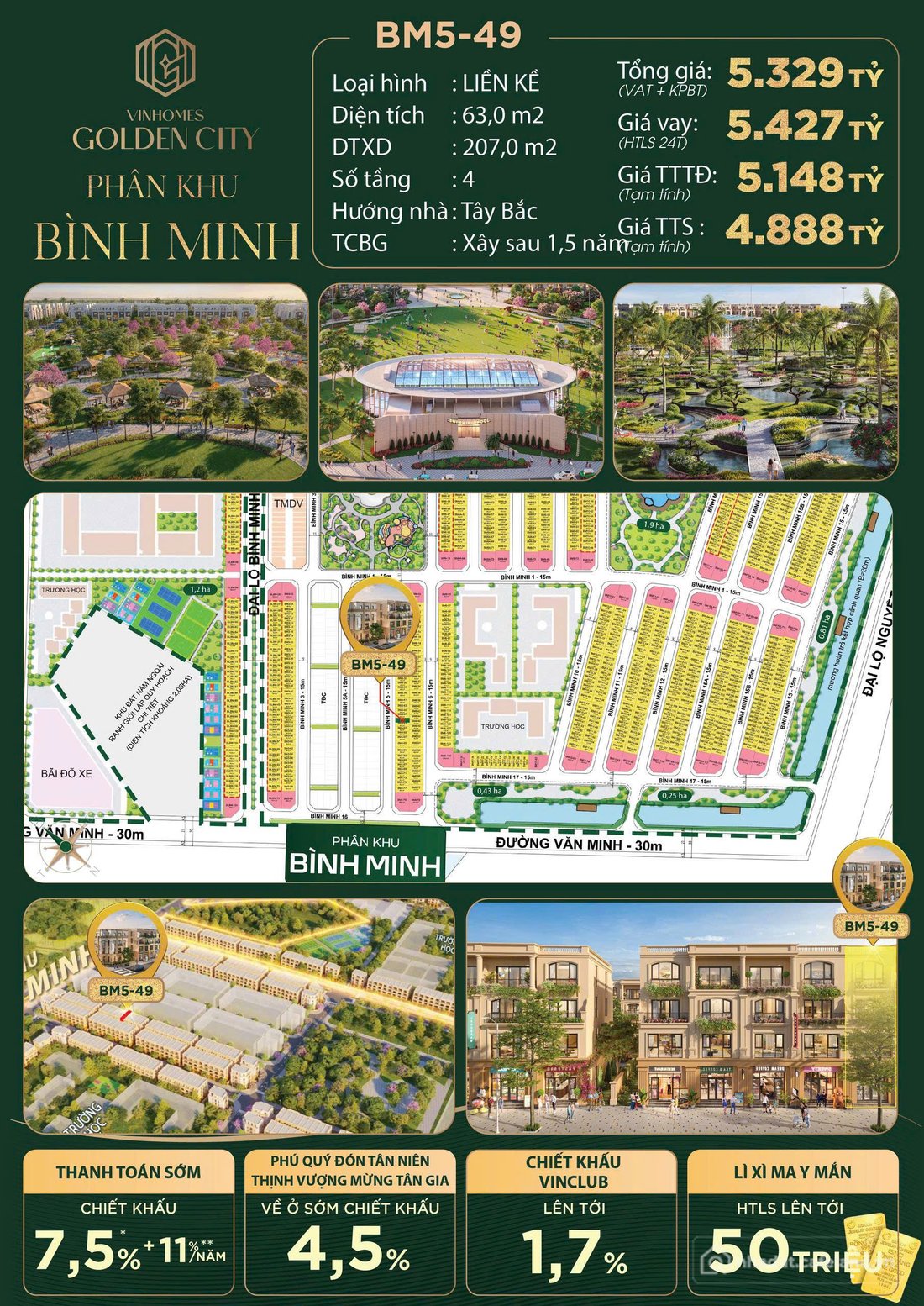 Bán nhà riêng: LIỀN KỀ 4,8 TỶ RẺ NHẤT VINHOMES DƯƠNG KINH, DIỆN TÍCH 63M, XÂY 4 