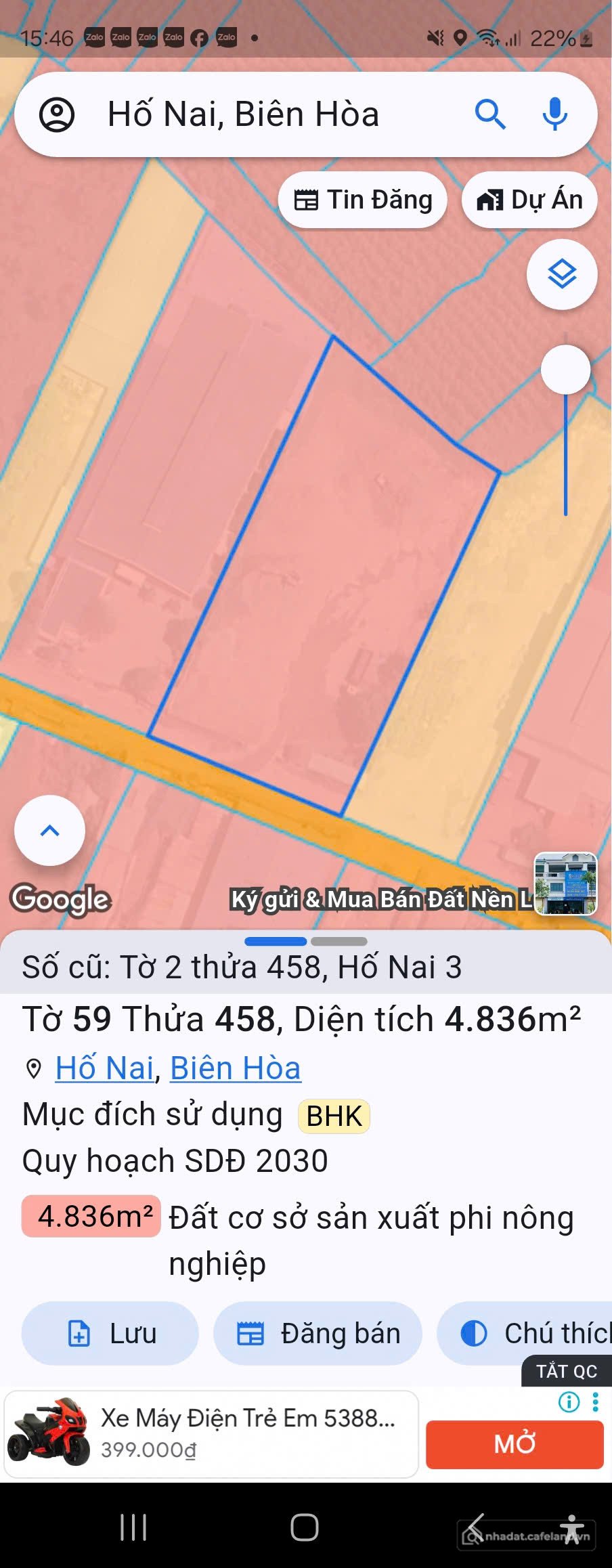 Bán đất thổ cư: Bán đất quy hoạch skc cụm Công Nghiệp Hố Nai 3 Trảng Bom