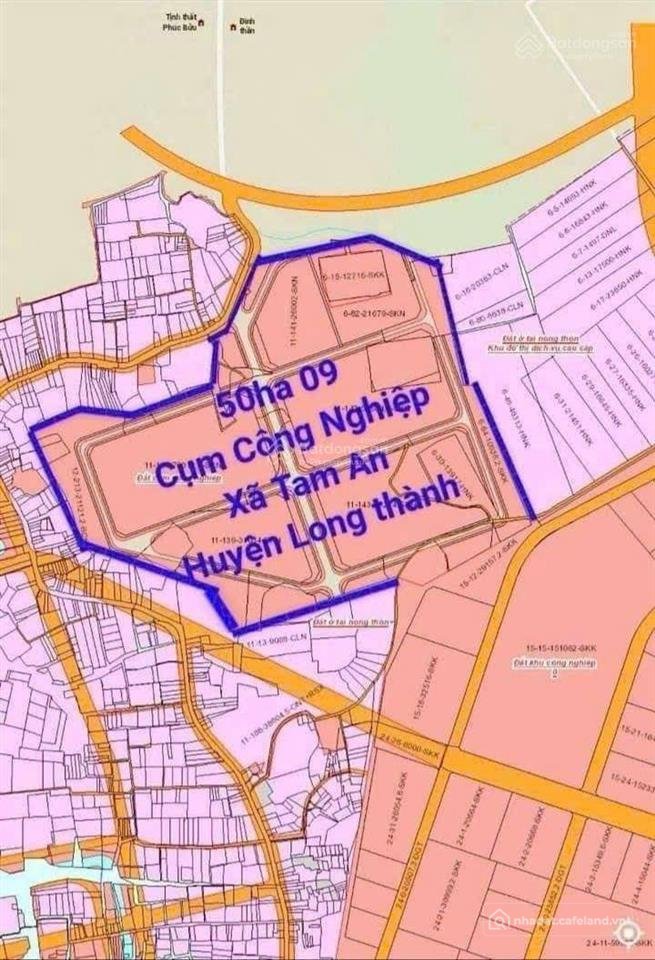Bán đất thổ cư: M&a da cụm công nghiệp 50.9ha tam an, long thành, đồng nai