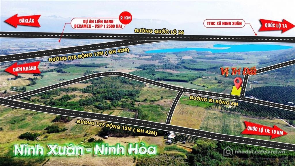 Bán đất thổ cư: Lô đất đẹp ngay ngã tư dt5 và dt8 cạnh khu công nghiệp ninh xuân