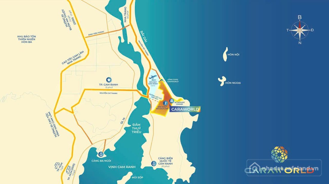 Bán nhà riêng: Bán Villa Wyndham Grand Cam Ranh 493m2 - View Sân Golf & Biển - S