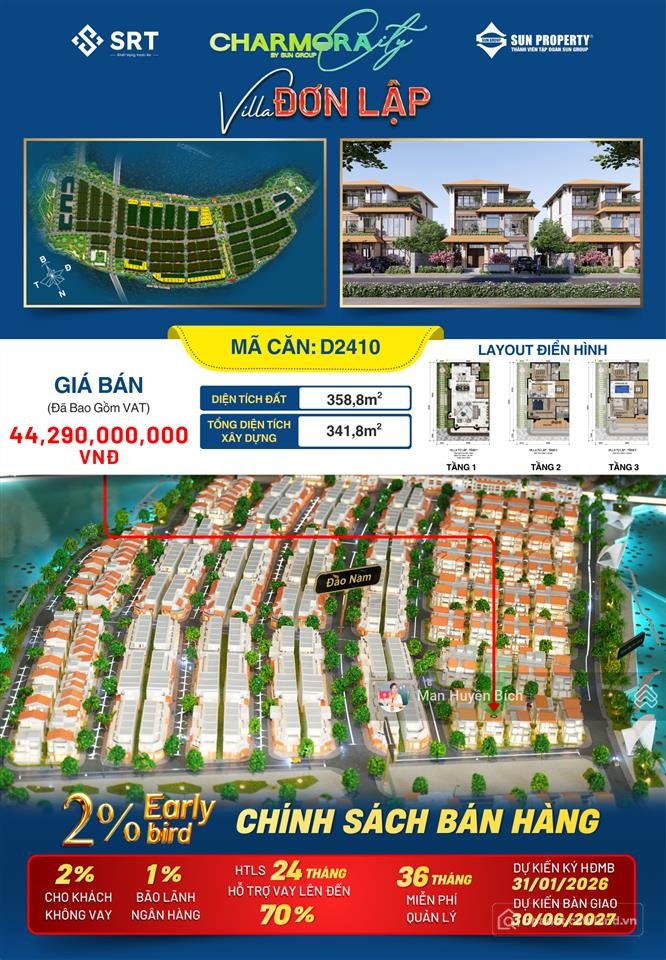 Bán nhà riêng: Căn villa đơn lập nơi an cư d2410, full chiết bán hàng nếu quý kh