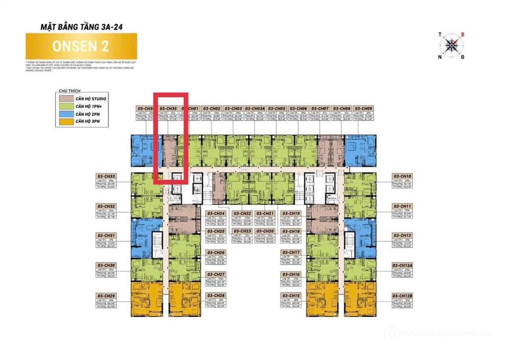 Bán căn hộ chung cư: Ngoại giao căn studio toà onsen 2 tầng cao view pháo hoa tr