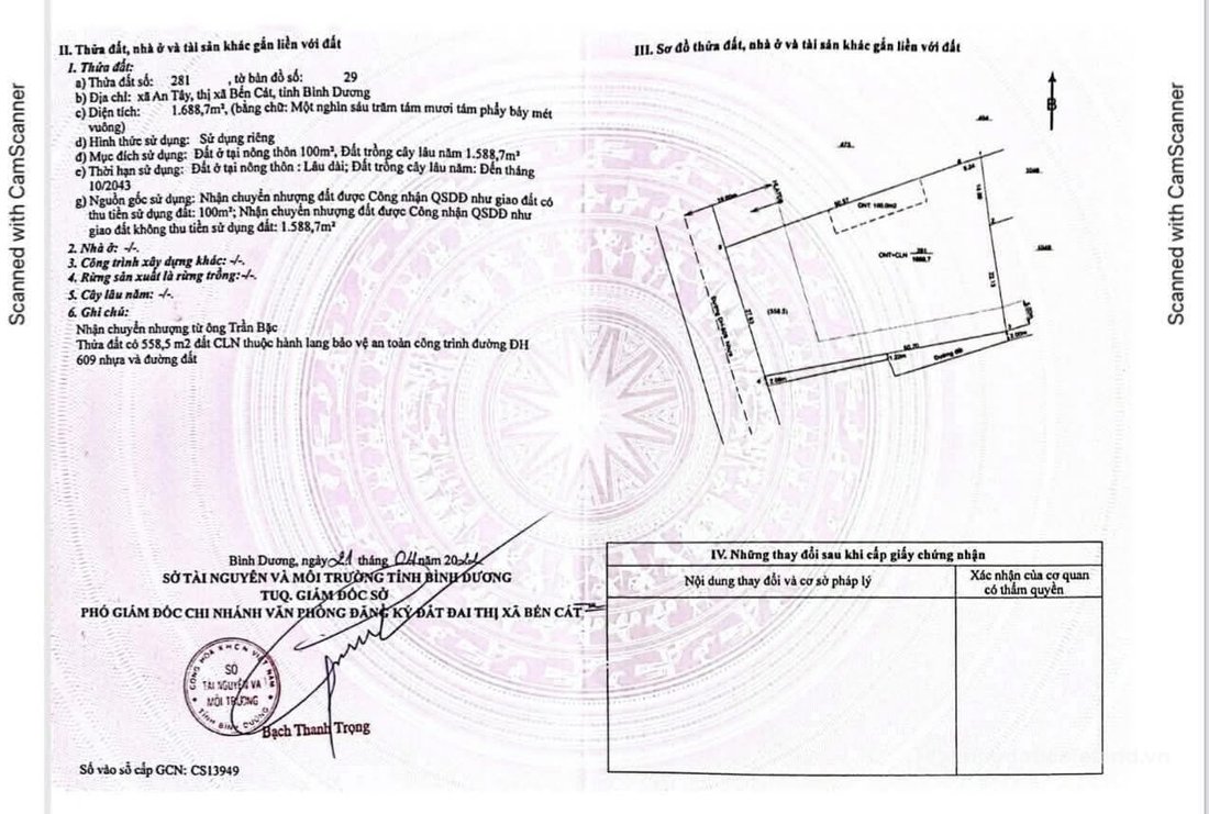 Bán đất thổ cư: Bán đất mặt tiền DH609 An Tây Bến Cát vị trí kinh doanh buôn bán