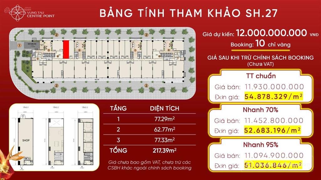 Bán nhà riêng: Mr. hiếu dic bán shophouse dự án vung tau centre point. giá 11 tỷ