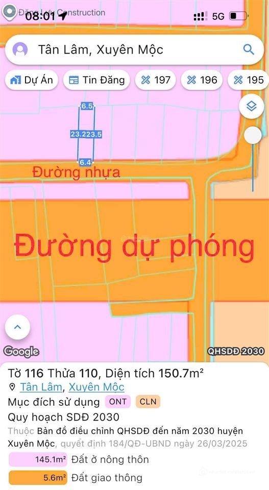Bán đất thổ cư: Đất tặng nhà rẻ nhất tân lâm xuyên mộc brvt