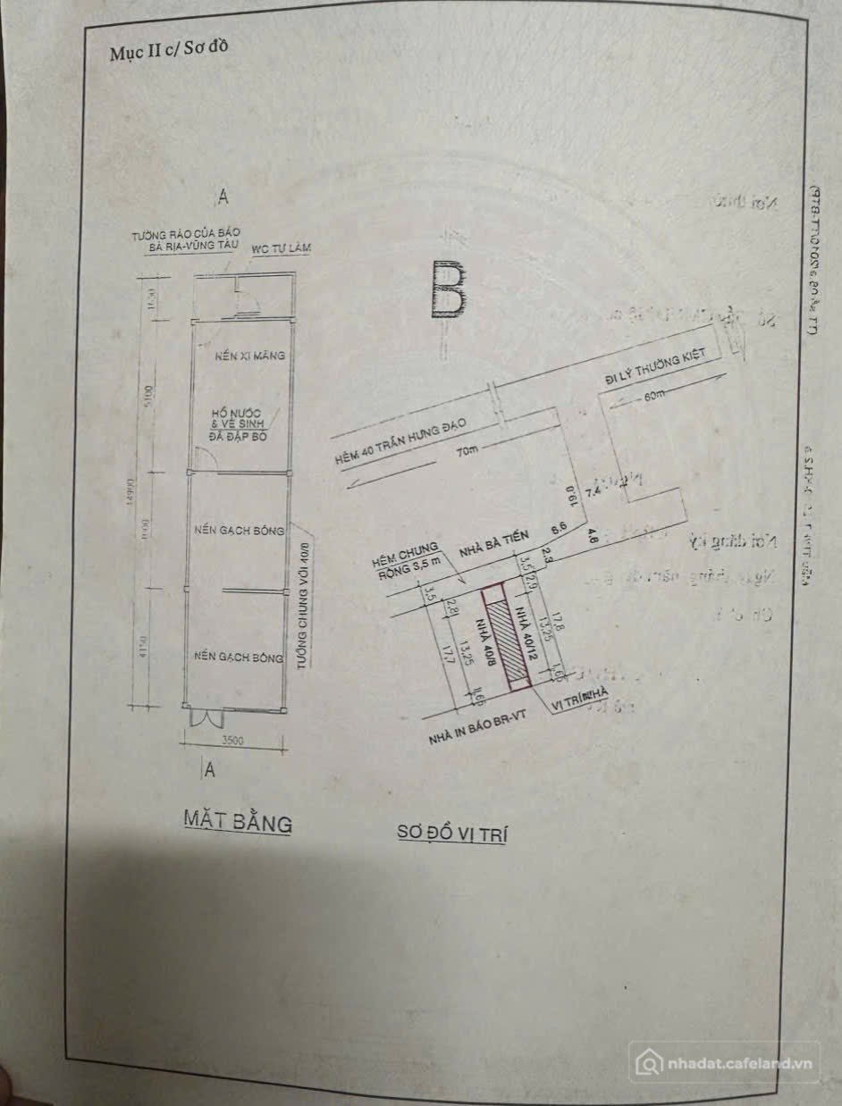 Bán nhà riêng: CẦN BÁN NHÀ CẤP 4 CŨ TÍNH ĐẤT HẺM Ô TÔ ĐƯỜNG TRẦN HƯNG ĐẠO - 61m2