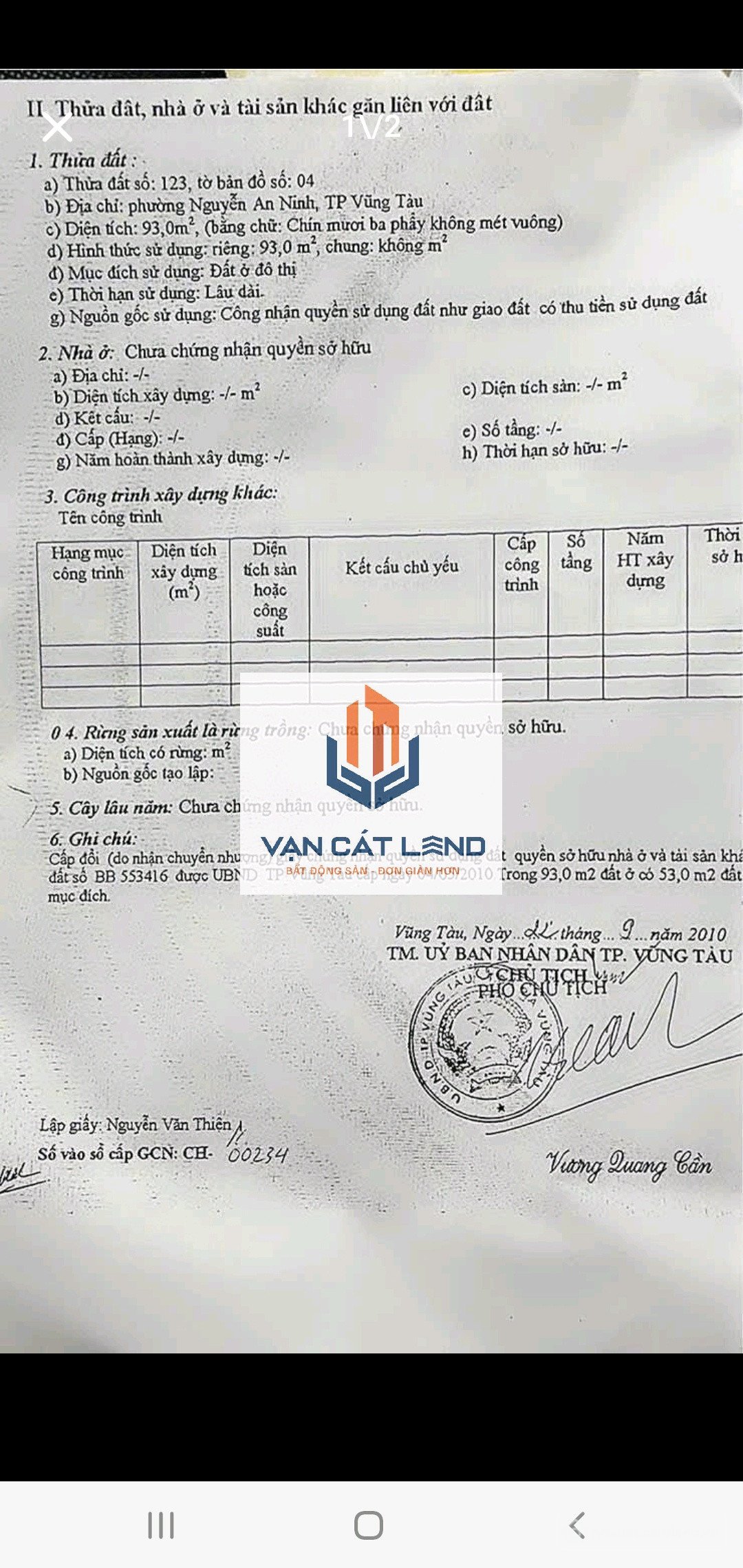 Bán nhà riêng: Bán nhà hẻm Nguyễn Hới, phường Nguyễn An Ninh - 4.7 tỷ - 93 m2