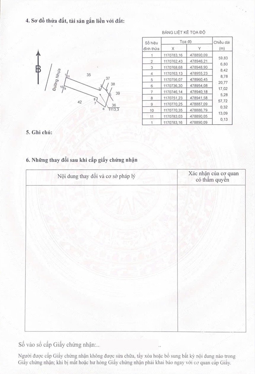 Bán đất thổ cư: Bán đất 1113.3m² mặt tiền đường suối khoáng nóng, có sẵn 80m² th