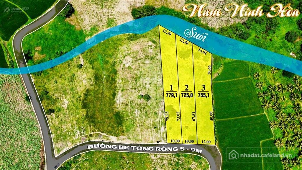 Bán đất thổ cư: Bán lô đất view suối ninh tân, nam ninh hòa gần kcn ninh xuân 10