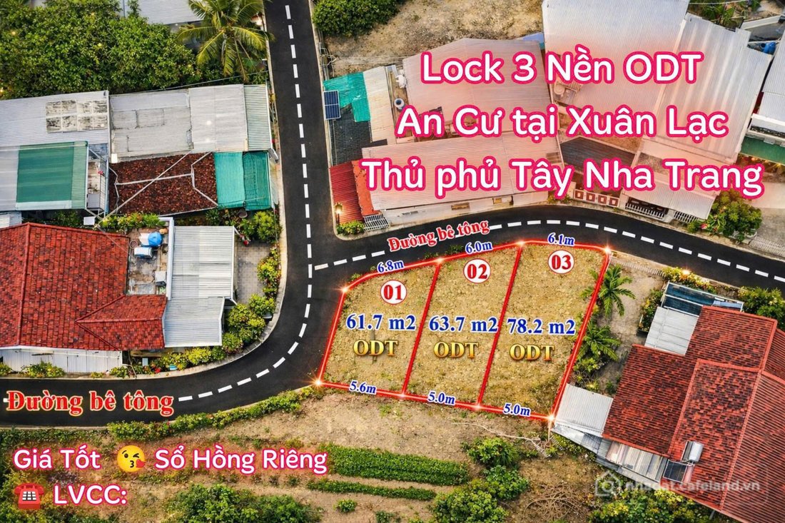 Bán đất thổ cư: MỞ BÁN 3 LÔ ĐẤT NẰM GẦN NHÀ HÀNG ĐỒNG XANH XÃ VĨNH NGỌC NHA TRAN