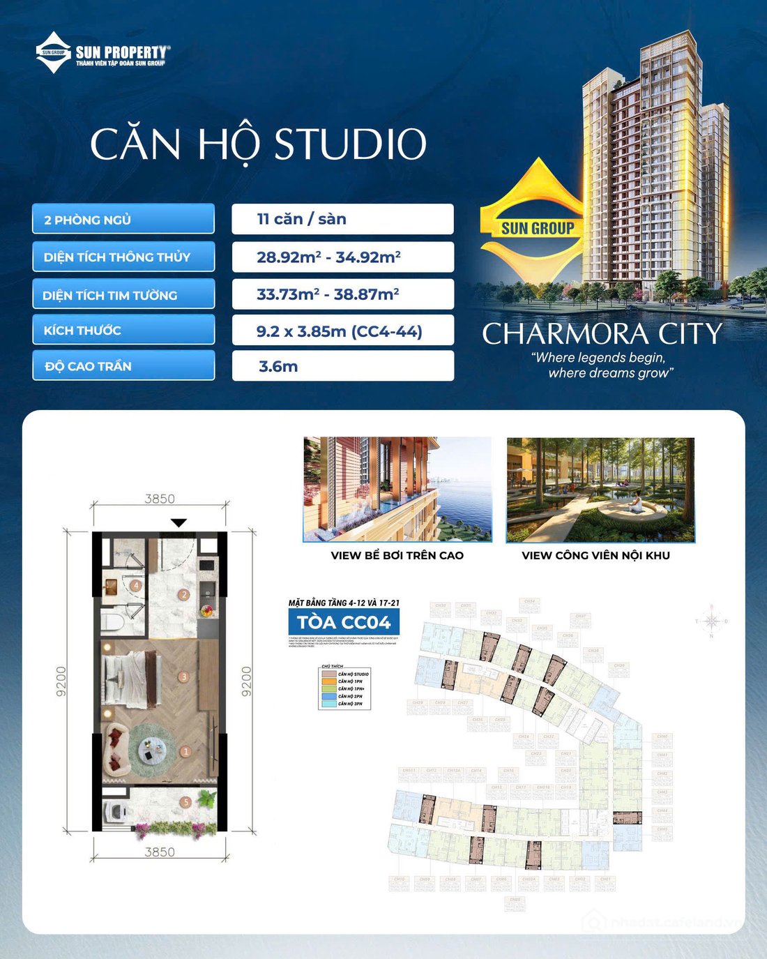 Bán căn hộ chung cư: SUN GROUP NHA TRANG | CHARMORA CITY – CĂN HỘ STUDIO VIEW SÔ