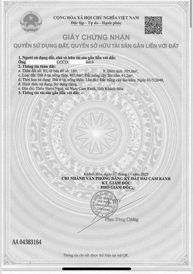 Bán đất thổ cư: Chủ ngộp bán lô đất đối diện vin cam ranh chỉ từ 3 tỷ sở hữu nga