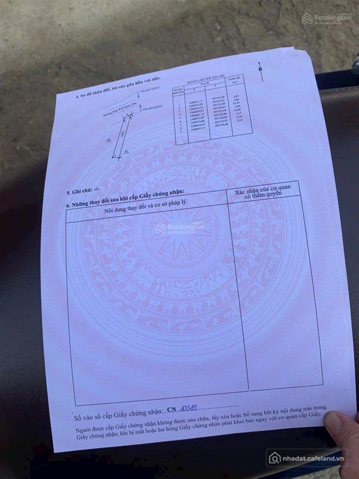 Bán đất thổ cư: Bán gấp lô đất 732m2 mặt tiền 702 (hiệp kiết bình tiên) đối diện