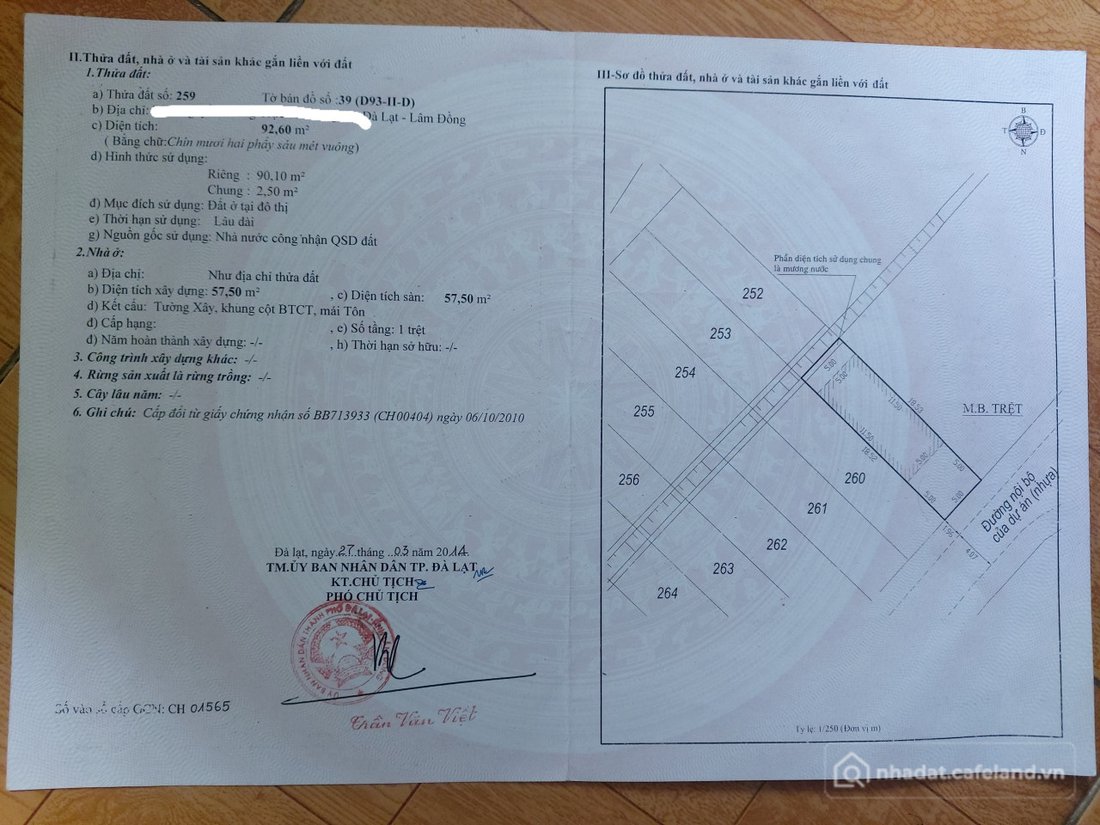 Bán đất thổ cư: Bán 90m2 đất đô thị tại Nguyễn Trung Trực, p4, tp Đà Lạt