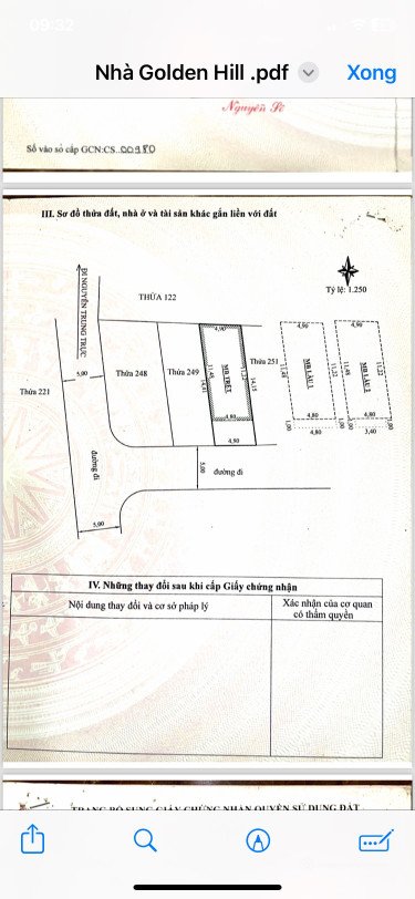 Bán đất thổ cư: Bán căn nhà A46 khu nghỉ dưỡng Golden Hill 1 trệt 2 lầu