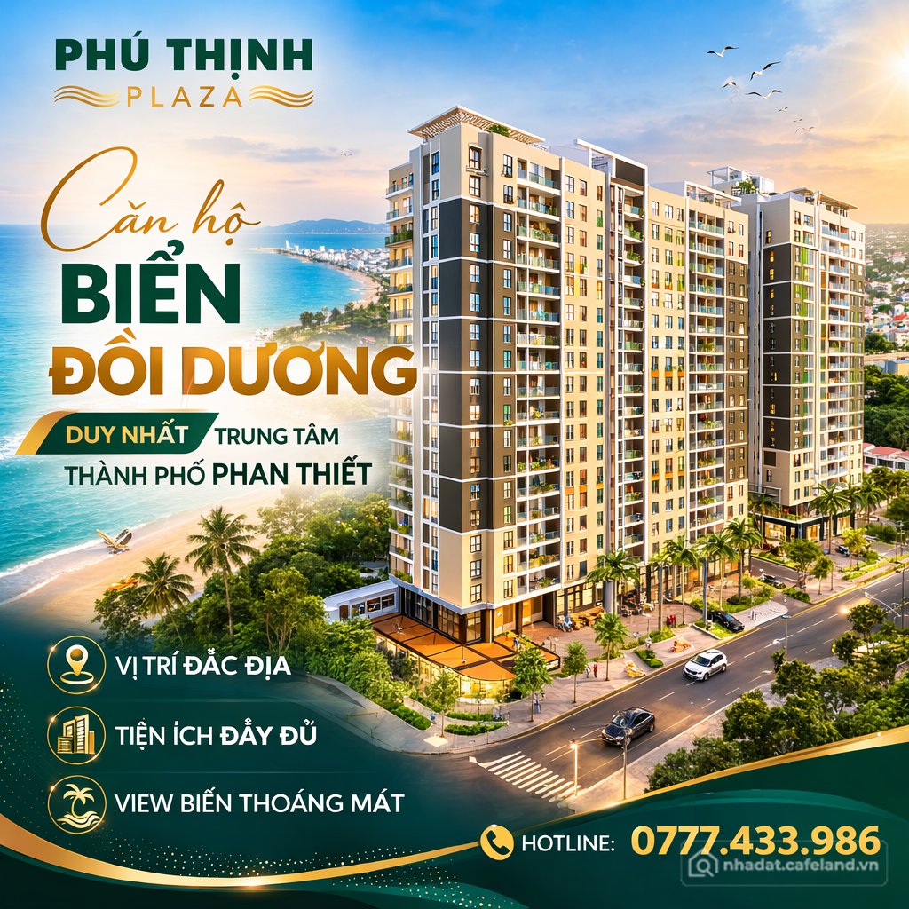 Bán căn hộ chung cư: Căn hộ biển Phú Thịnh Phan Thiết ngay biển Đồi Dương