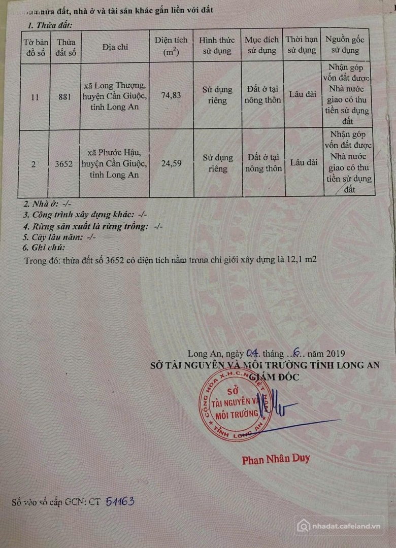 Bán đất thổ cư: Cc Bán đất Nền Mt 835b, 23 Triệu / M2, 100m2 Tại Long Thượng, Cầ