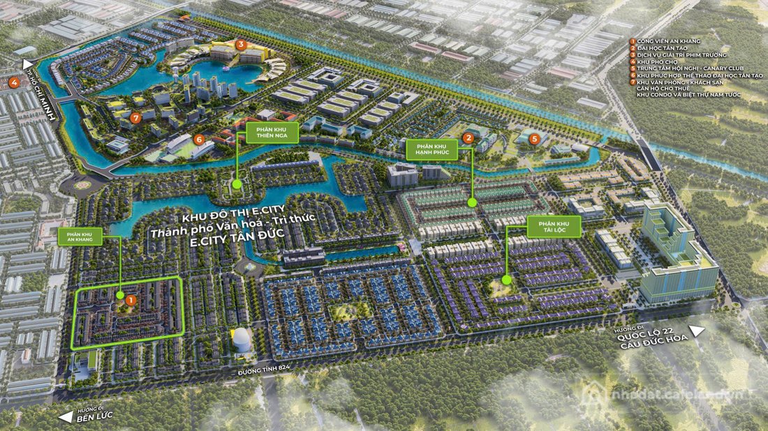 Bán đất thổ cư: Đất Nền E.City Tân Đức – Khu đô thị 1/500 tiềm năng nhất Đức Hòa