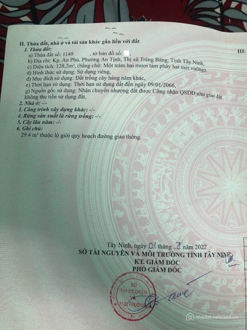 Bán đất thổ cư: 5x25 (128m2), SHR, cách KCN Linh Trung III 700m, Giá 420tr còn t