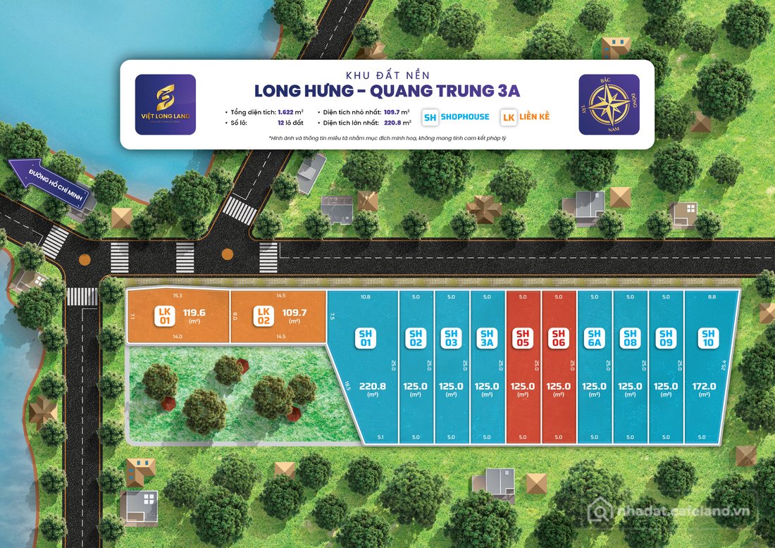 Bán đất thổ cư: Bán đất 125m² ngang 25m giá 275 triệu Xã Thạch Lập