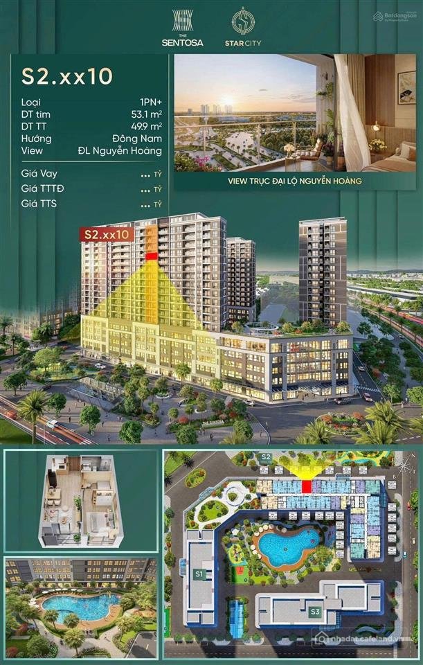 Bán căn hộ chung cư: Bán ch 1pn, 1wc, 50m2 tại vinhomes star city, 2,28 tỷ, p đô