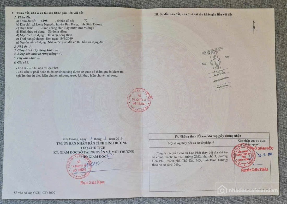 Bán đất thổ cư: Bán lô đất rẻ nhất khu Long Nguyên bầu bàng