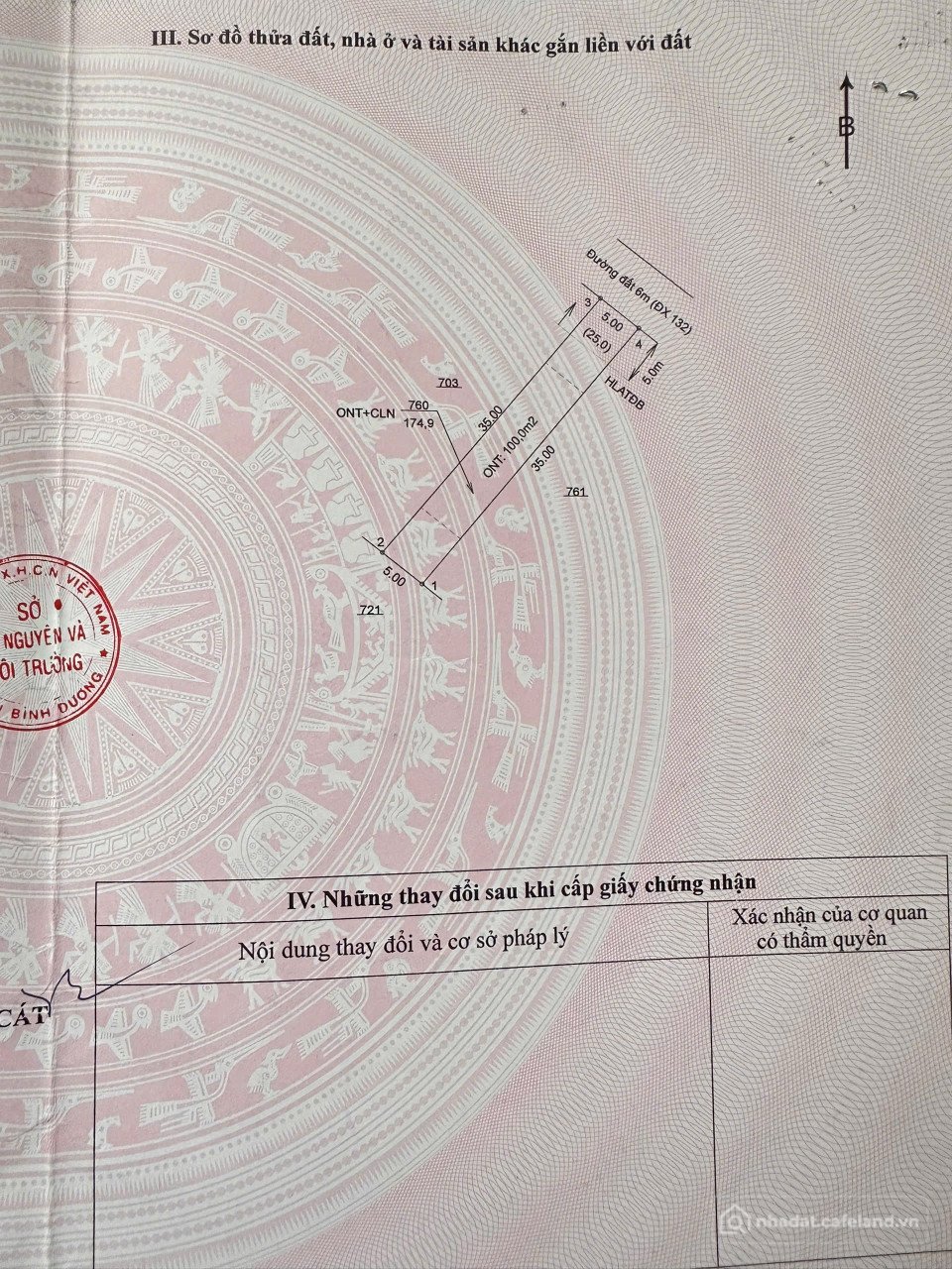 Bán đất thổ cư: Bán đất An Điền Bến Cát gần DT748, 5x35m 100 m2 thổ cư giá 1ty25